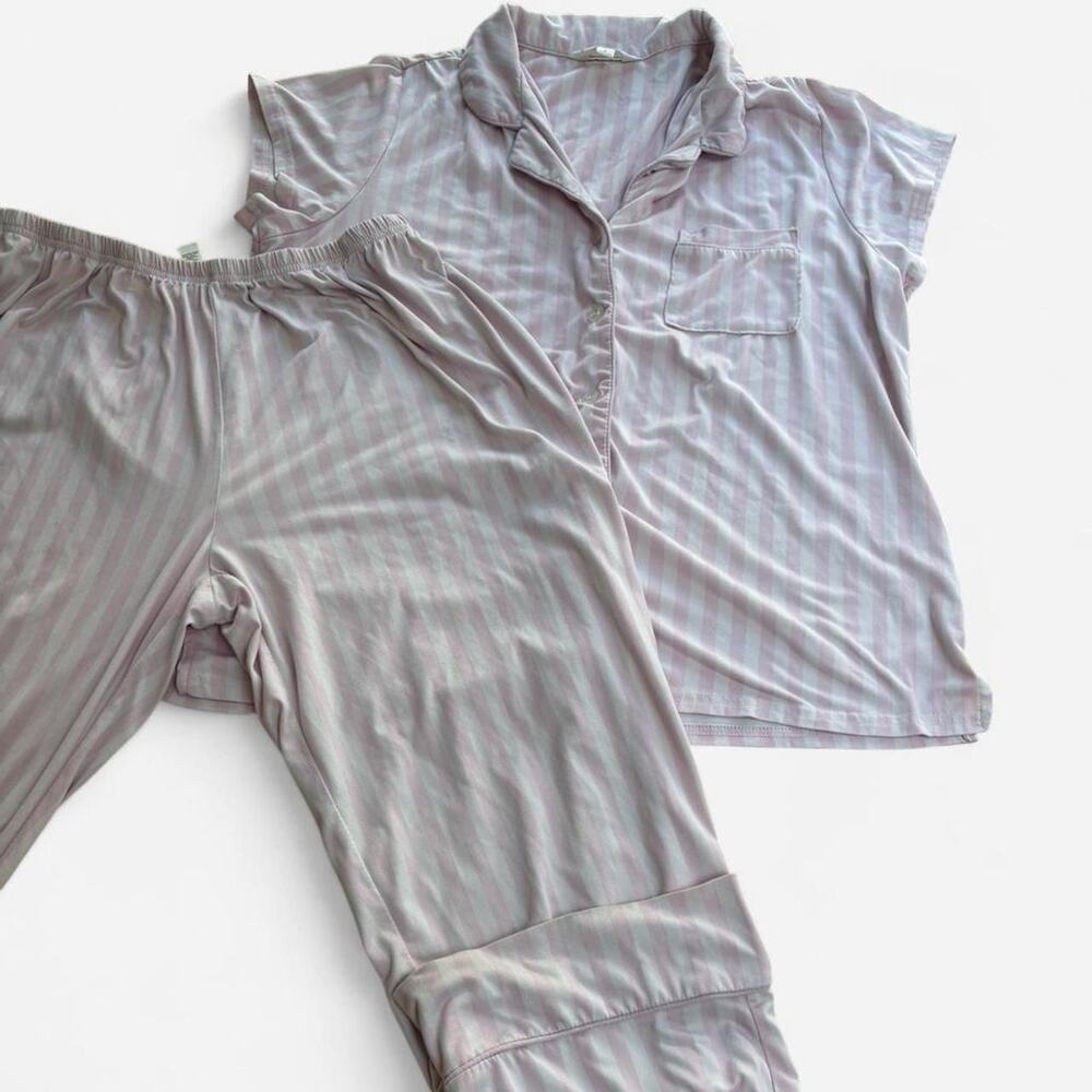 Laura Ashley pink striped pajama set Size L